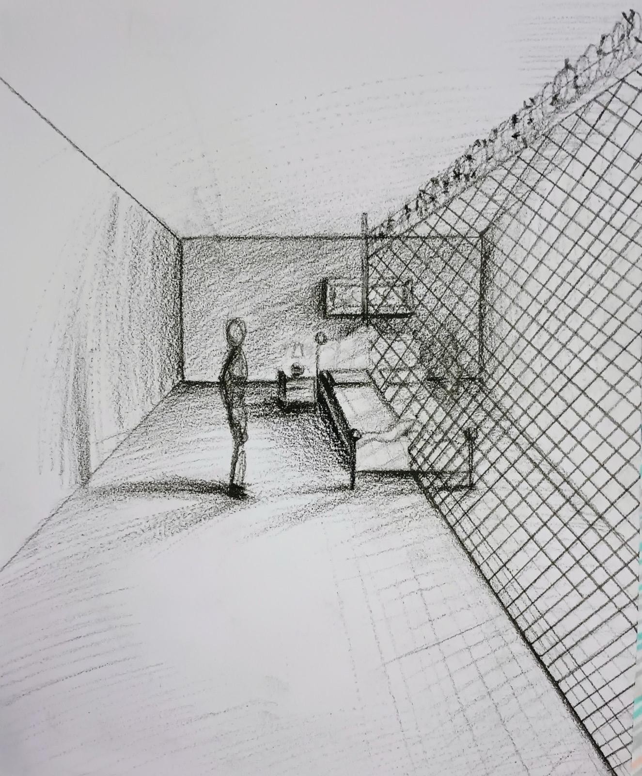 When Heaven and Earth Kiss — installation proposal with a bed and mesh structure — Alejandro David Quesada Vázquez